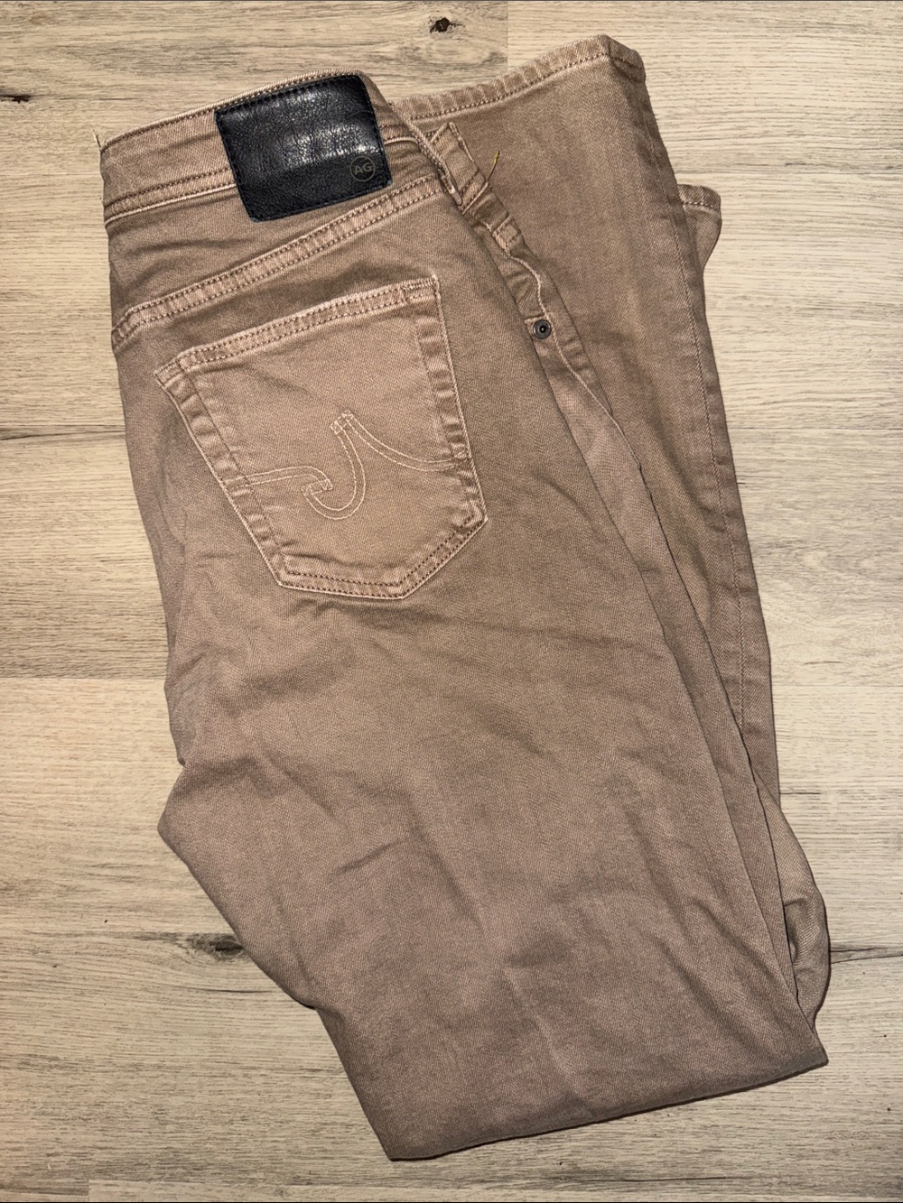 AG Adriano Goldschmied Graduate Tailored Leg Khaki Tan Jeans 32x33 1174DSD07YSWT